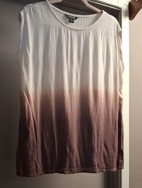 Stillwater Supply Co. White to Mauve Ombre Sleeveless Shirt